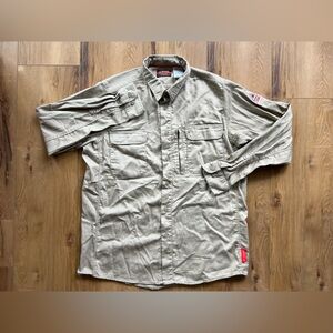 Bulwark iQ Series FR CAT 2 Fire Resistant Tradesman Shirt | Khaki | Men’s Size L